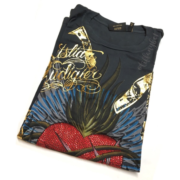 Christian Audigier Heart Breaker Rhinestone Tee - Picture 9 of 13